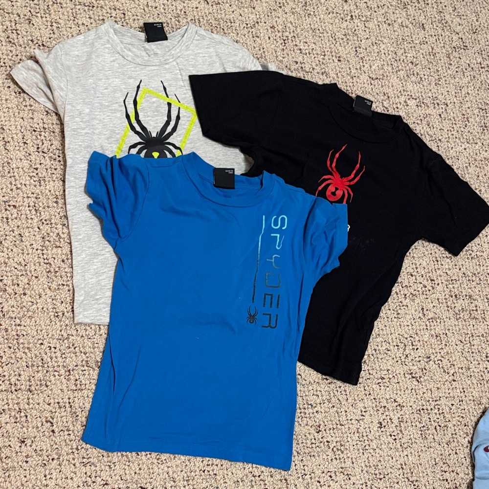Spyder Kids' Blue, Black & Gray Spider Graphic Tees
